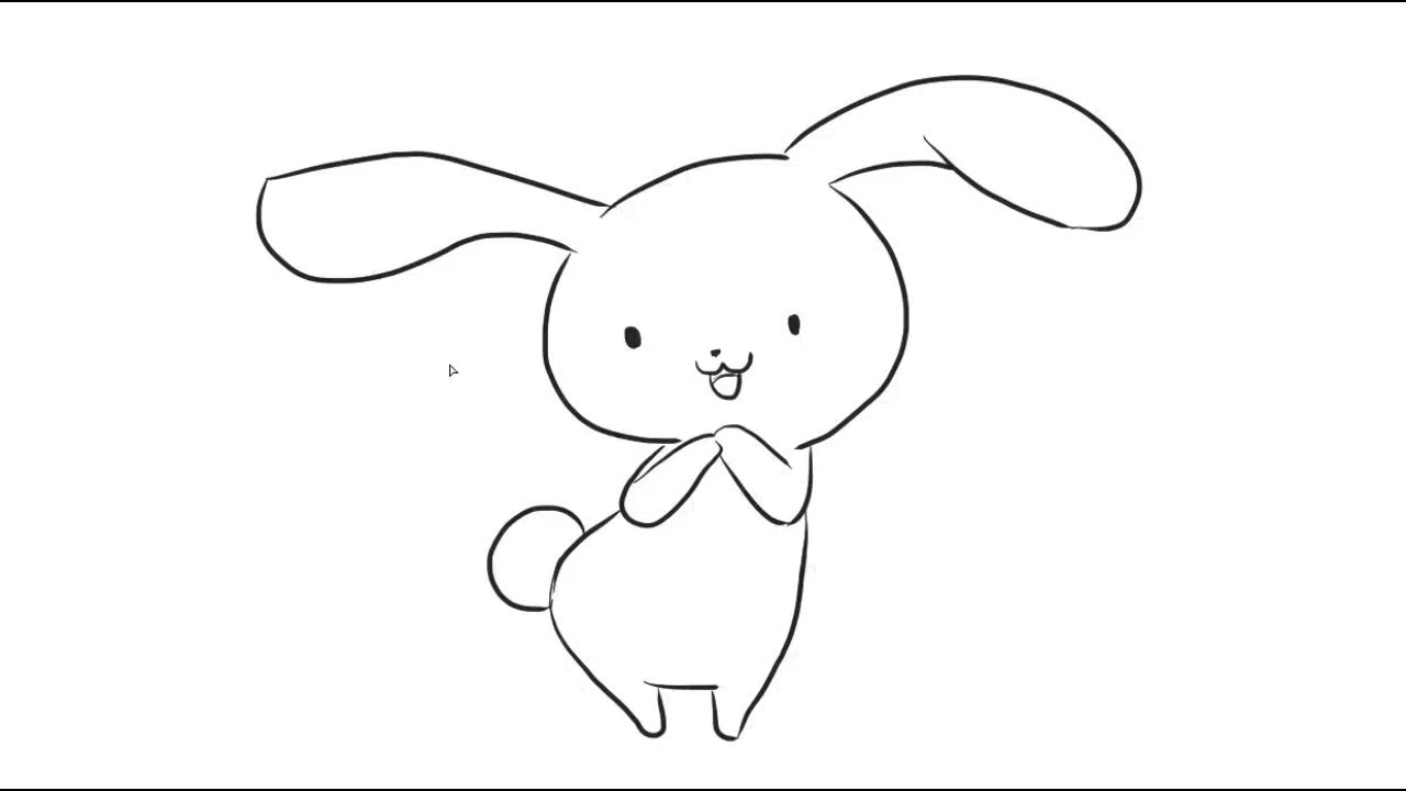 呆萌的布偶兔子儿童亲子简笔画