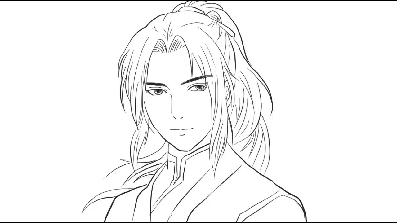 古风男子头像动漫简笔画