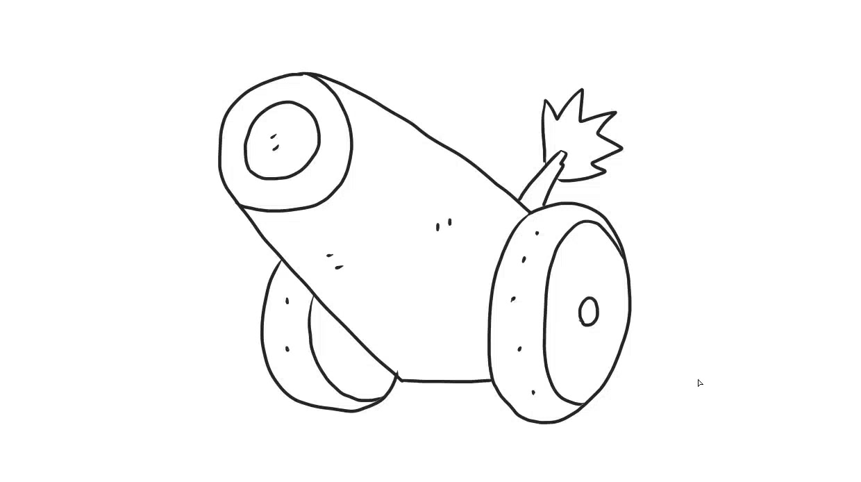 古代大炮儿童亲子简笔画 宝宝轻松学画画