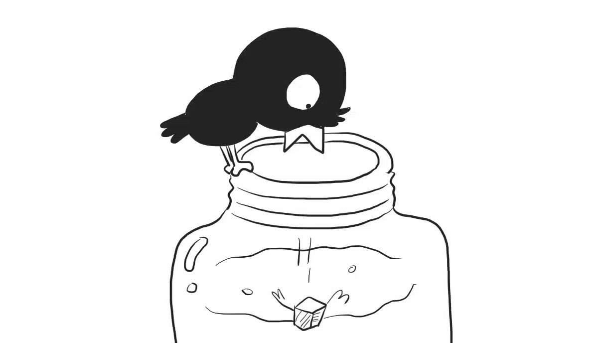 乌鸦喝水儿童亲子简笔画