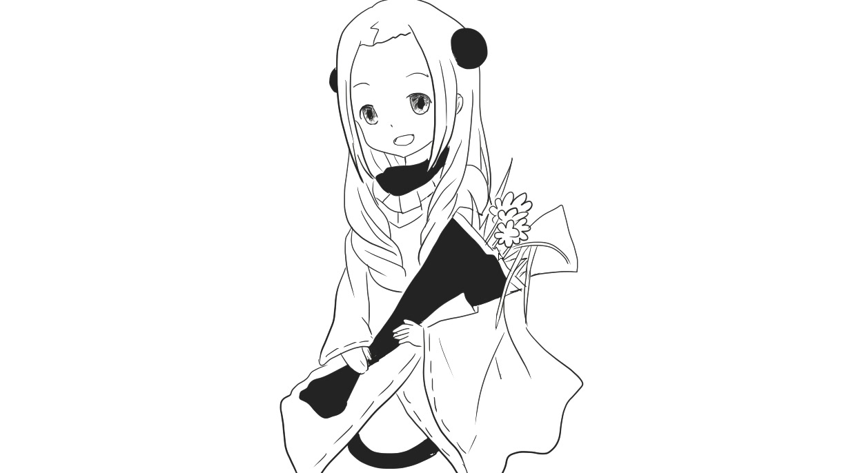 抱着一束鲜花的女孩动漫简笔画