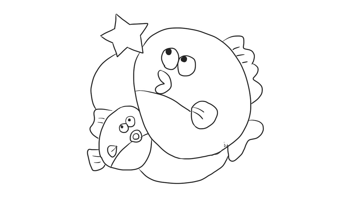 双鱼座儿童亲子简笔画