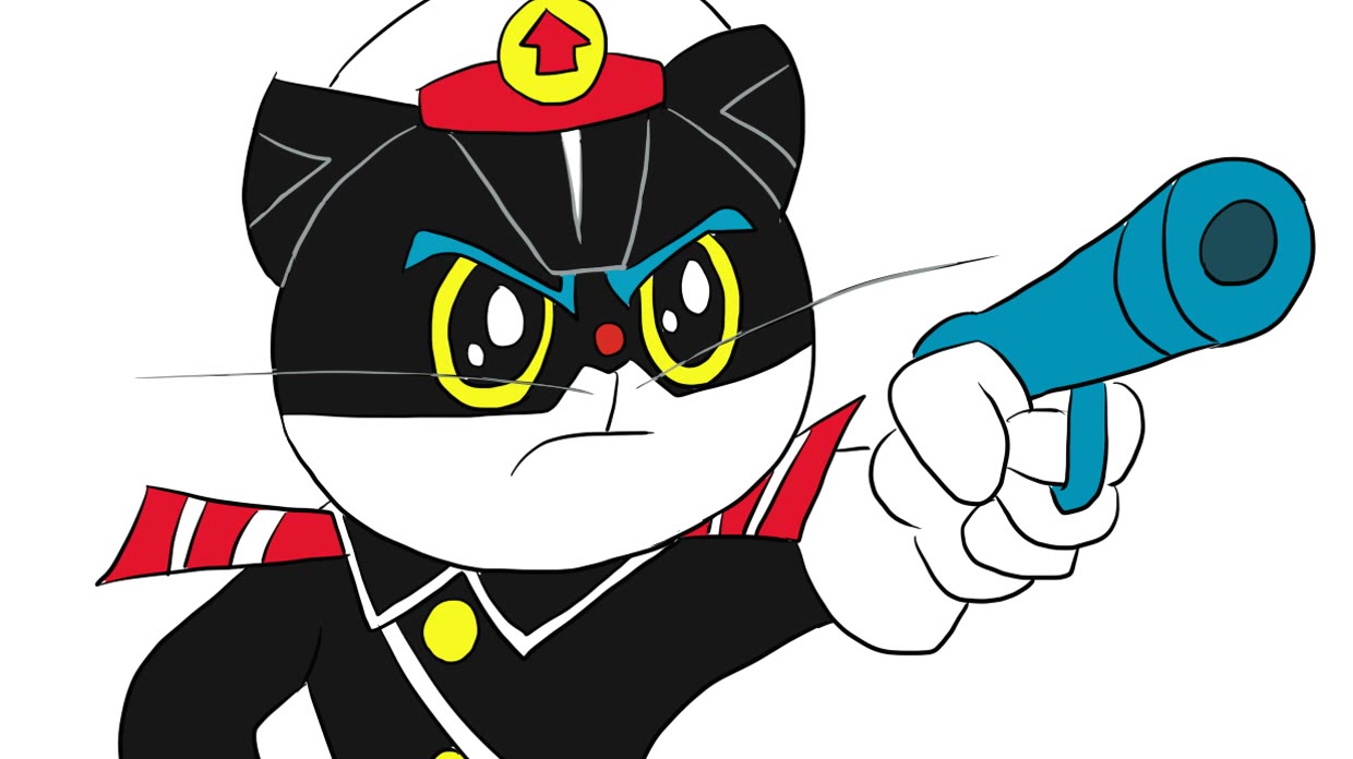 霸气的黑猫警长儿童亲子简笔画