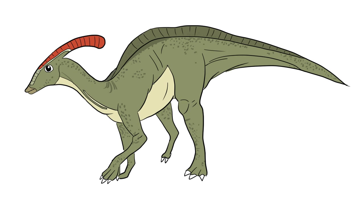 恐龙世界之鸭嘴龙儿童亲子简笔画