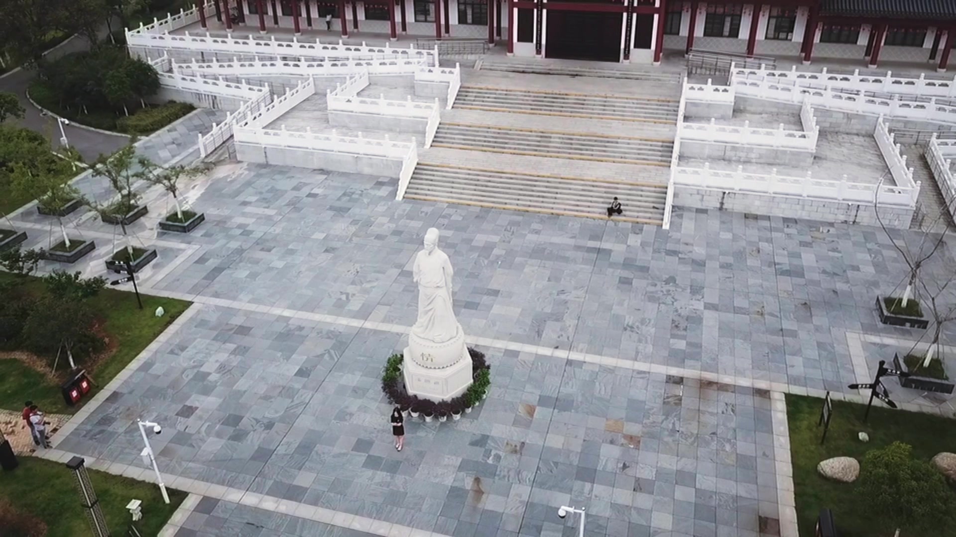 航拍抚州汤显祖纪念馆,城市中的一抹文化之地