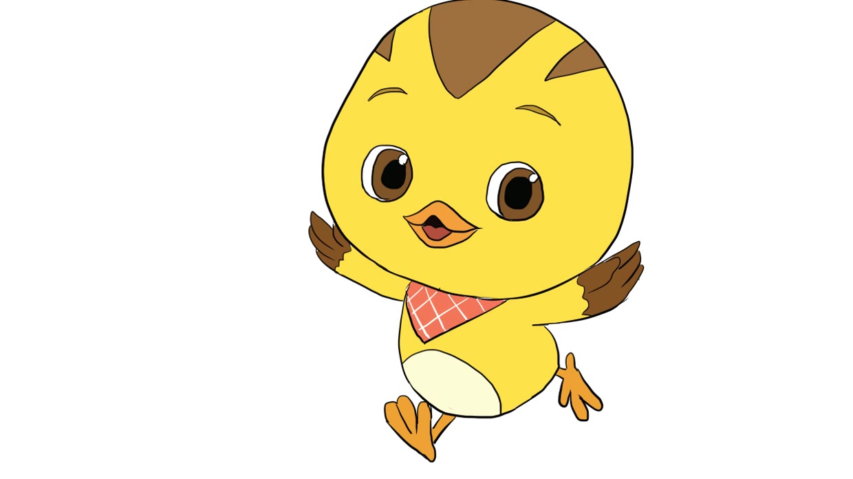 萌鸡小队之奔跑中的麦琪儿童卡通简笔画