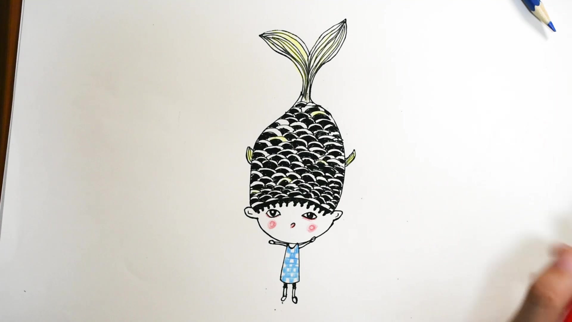 年年有鱼,送你们一条鱼尾插画
